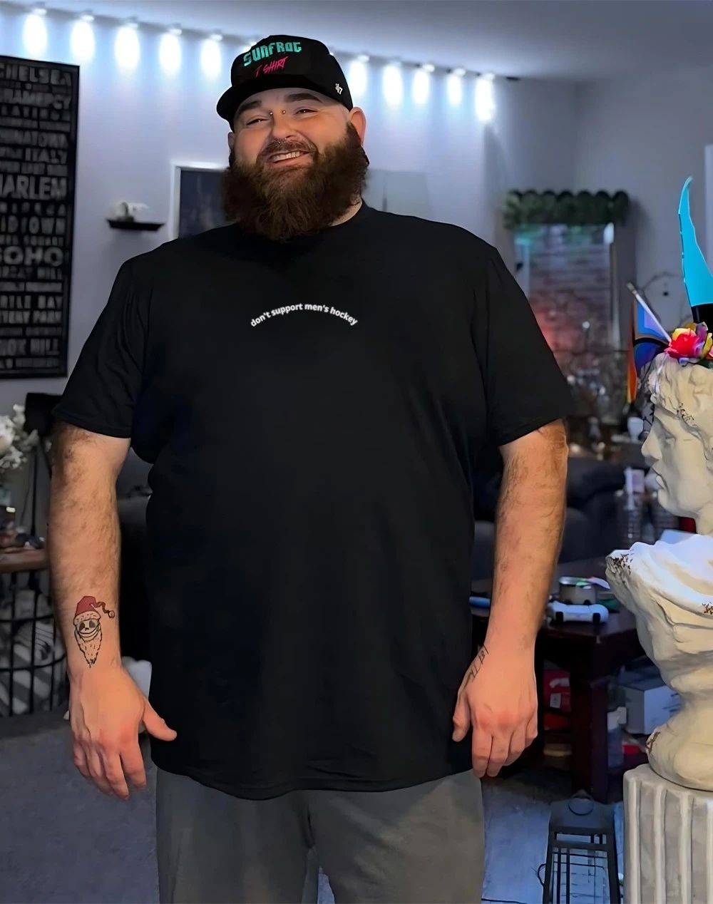 Don’t support men’s hockey embroidered shirt