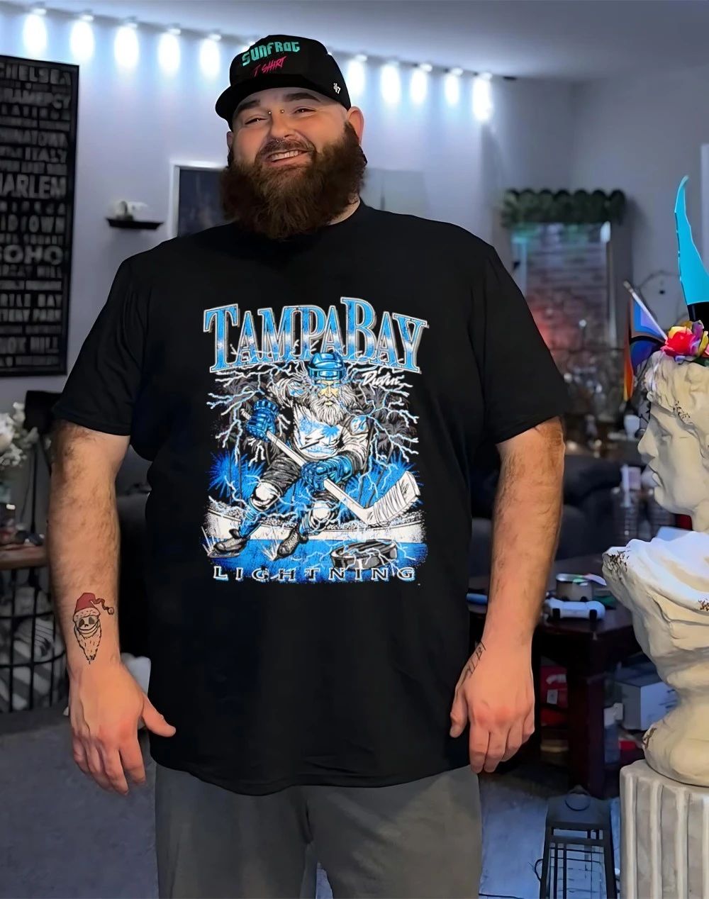 Duvin x Tampa Bay Lightning Zeus mascot graphic shirt