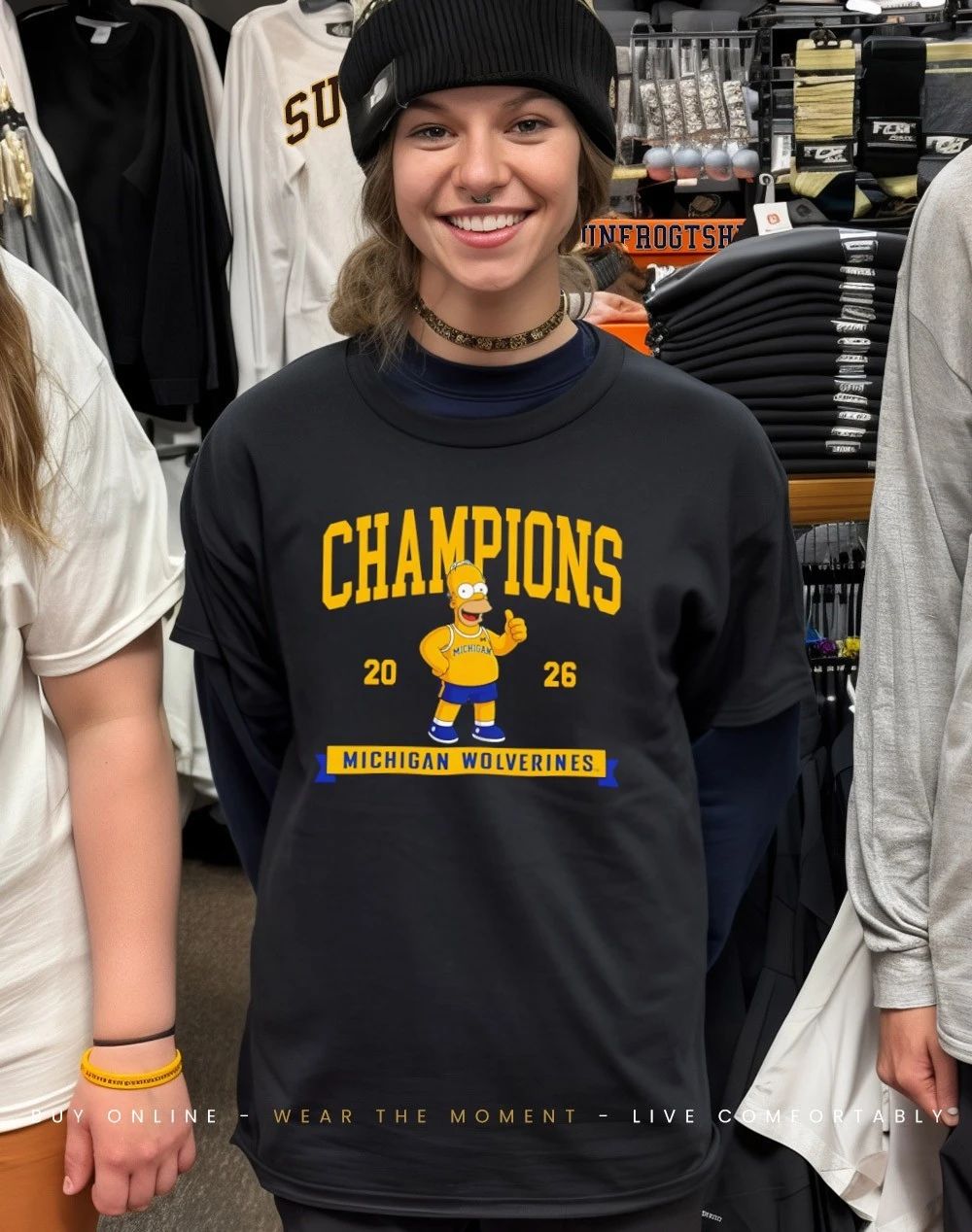 Homer Simpson Michigan Wolverines Champions 2026 shirt