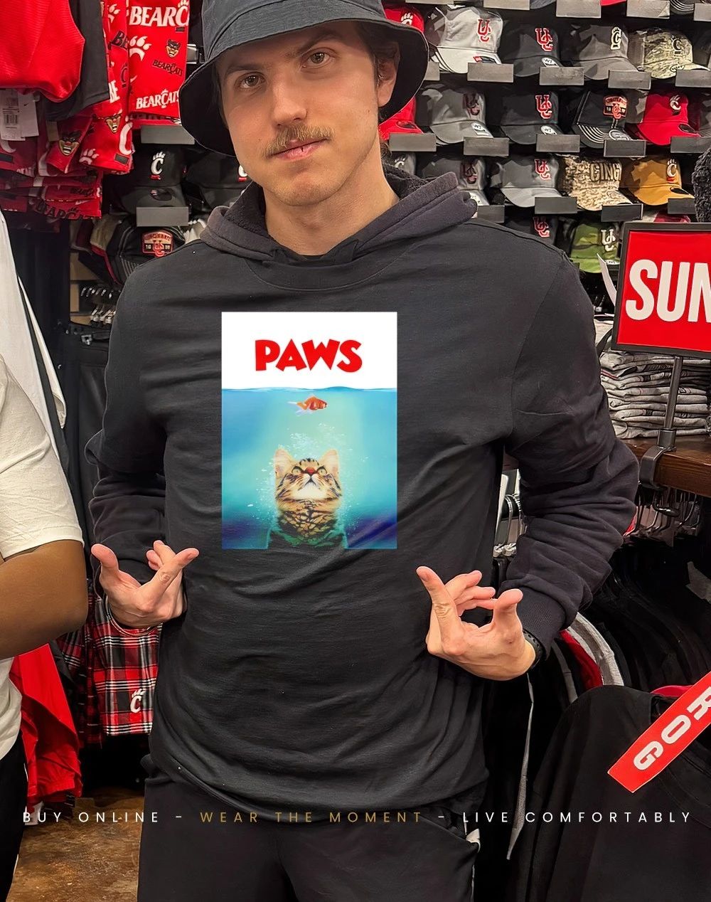 Cat humor Jaws meme shirt