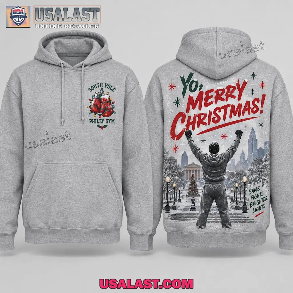 Rocky Philadelphia Christmas Hoodie for Boxing Fans Who Fight for Brighter Lights