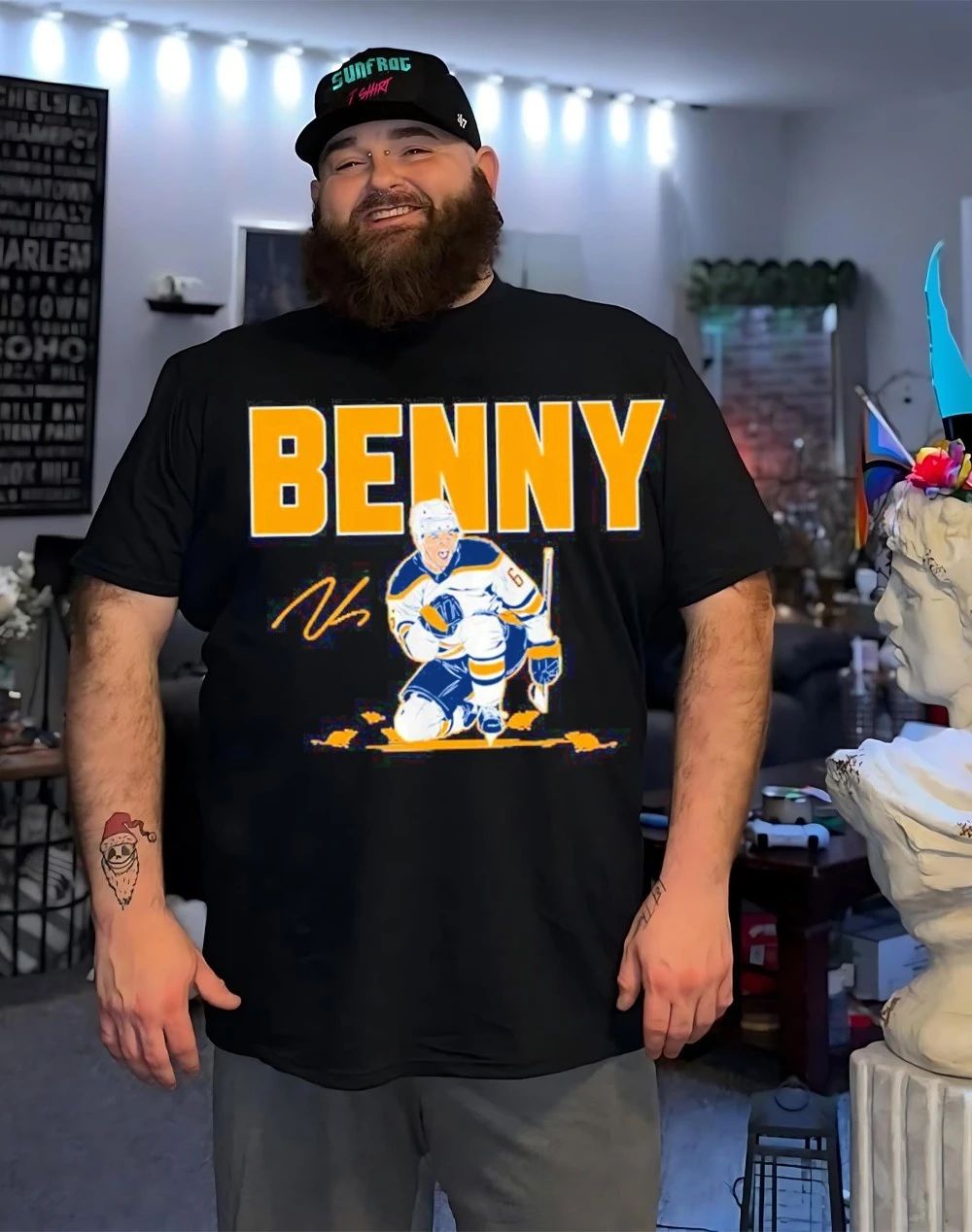 Zach Benson Benny Buffalo Sabres front and back shirt