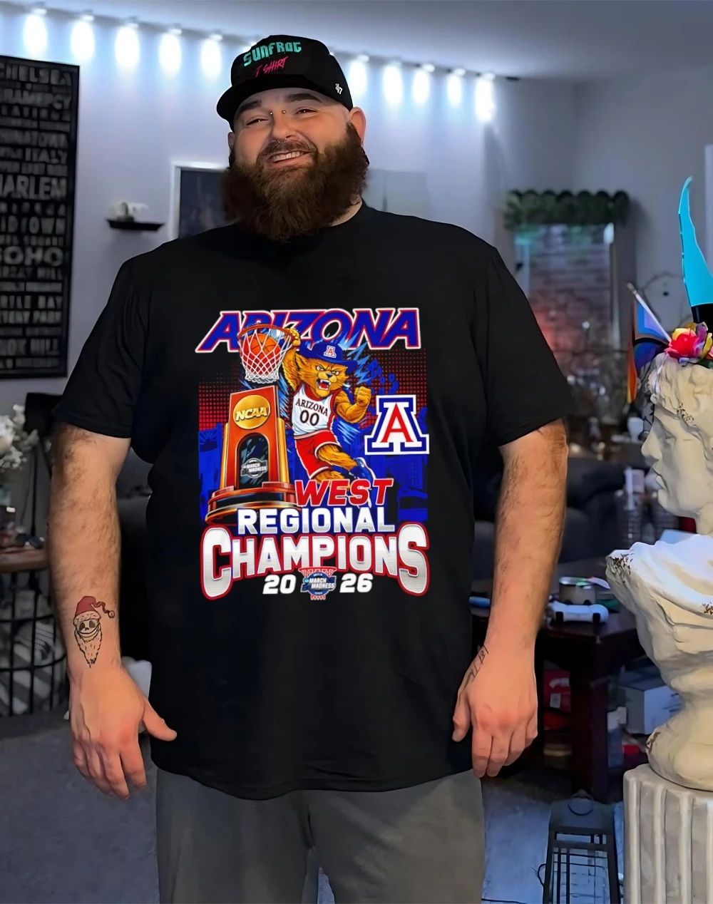Arizona Wildcats 2026 West Regional Champions mascot shirt