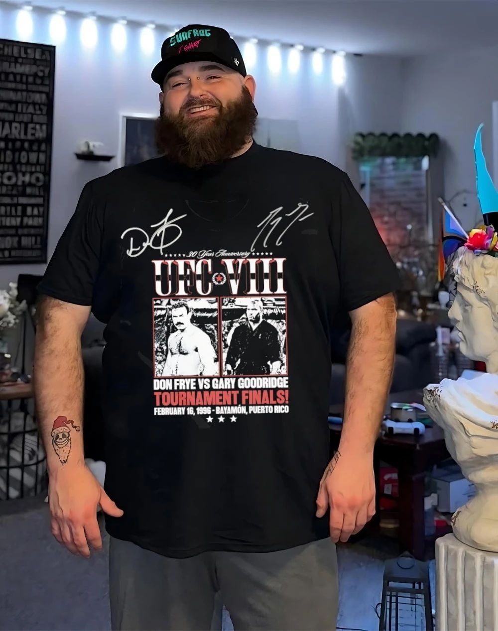 UFC VIII 30 Year Anniversary Don Fire vs Gary Goodridge Tournament Finals signatures shirt