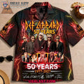 Def Leppard 50th Anniversary 1977-2027 Premium Hawaiian Shirt