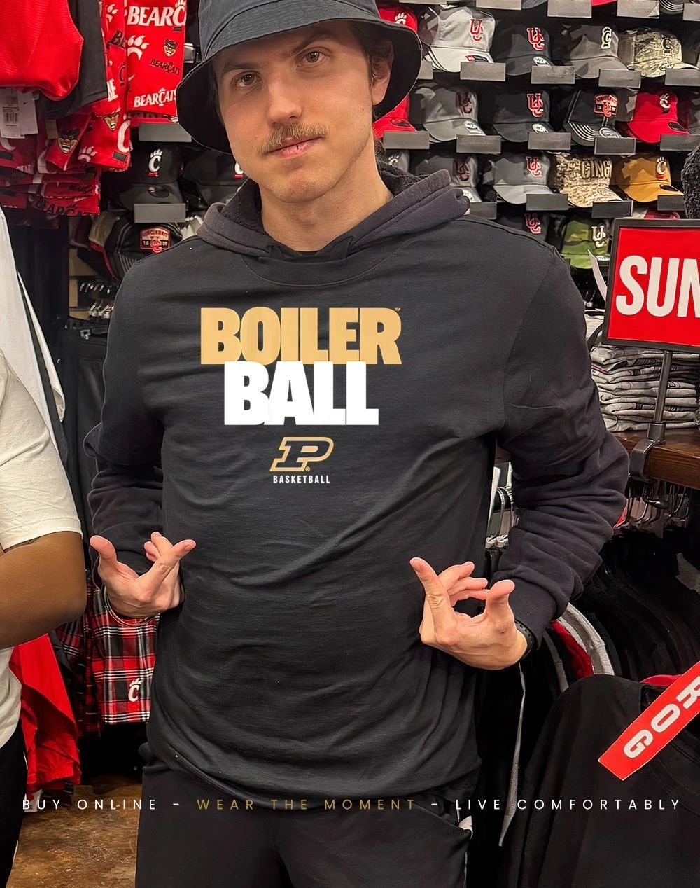 Purdue Basketball Boiler Ball Text Stack shirt