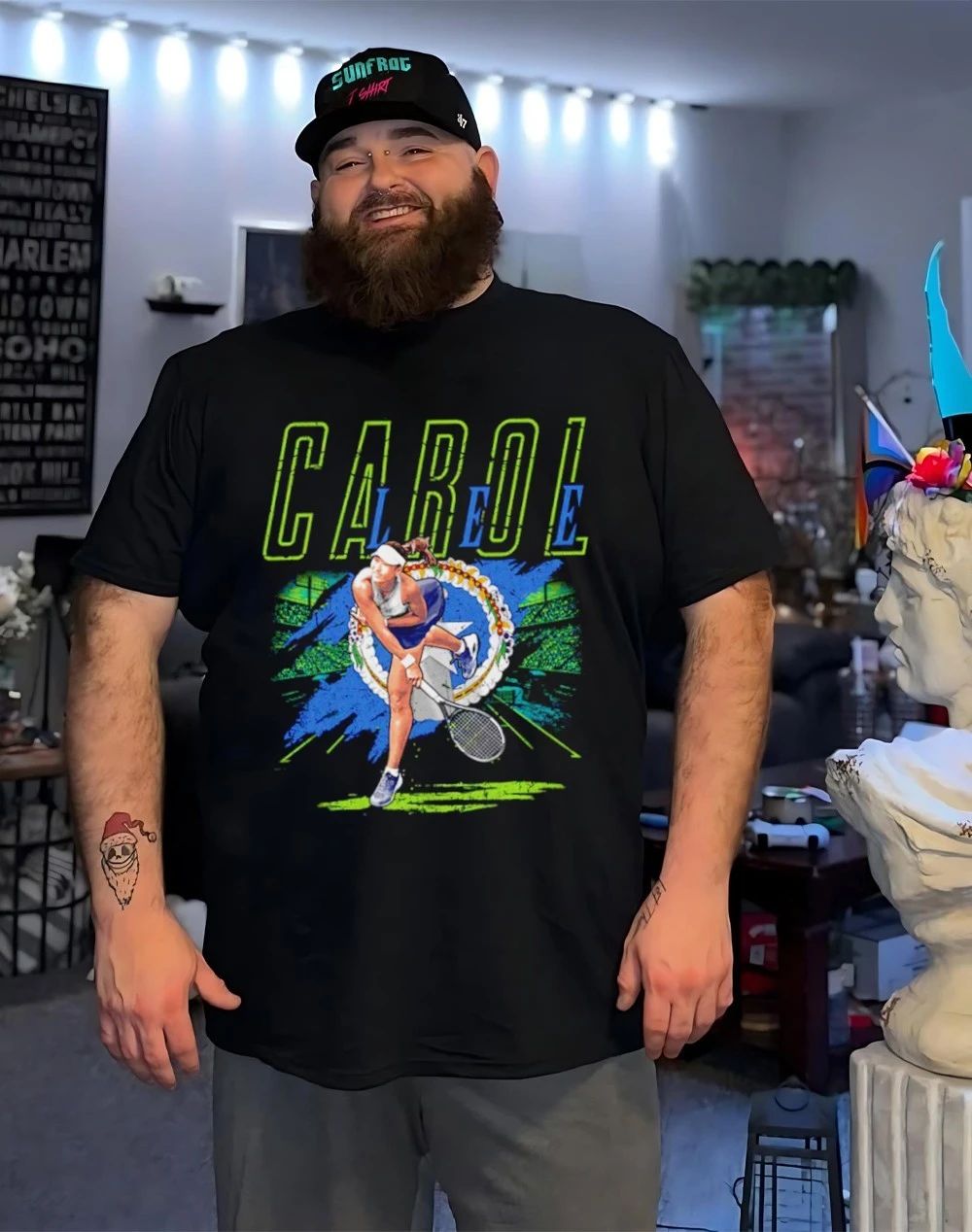 Carol Lee Flag Tennis player graphic shirt