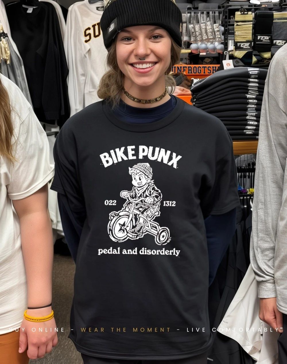 Kid bike punx pedal and disorderly shirt