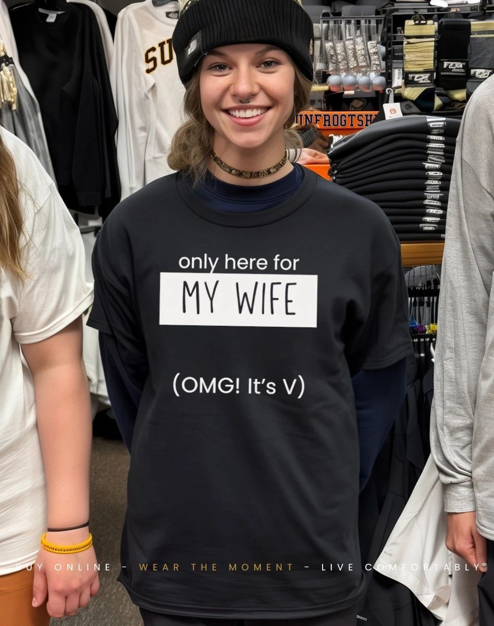 Only Here For My Wife Omg It’s V BTS World Tour Shirt