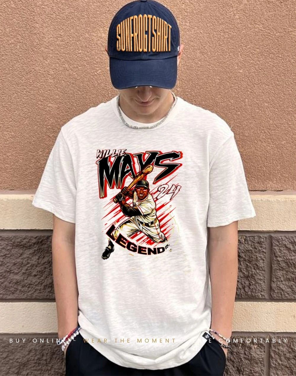 Willie Mays the Say Hey Kid no 24 player collage shirt