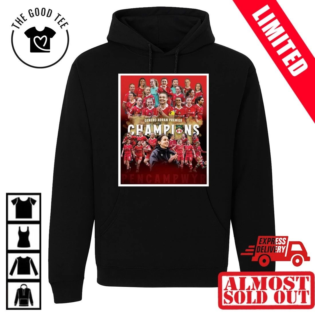 Wrexham AFC 2026 Genero Adran Premier Champions Poster Shirt