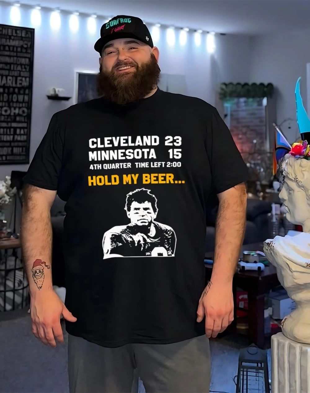 Cleveland 23 Minnesota 15 4th quarter time left 2.00 hold my beer shirt