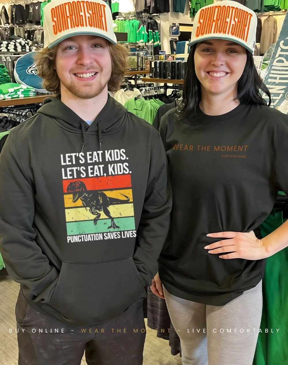 Let’s eat kids punctuation saves lives shirt