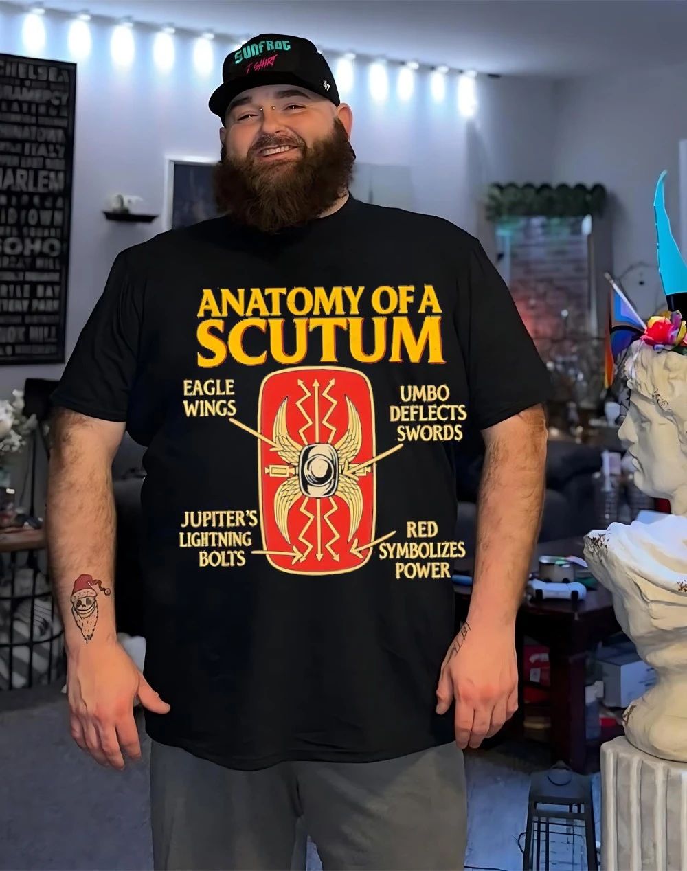 Anatomy of an ancient Roman scutum eagle wings umbo deflects swords shirt