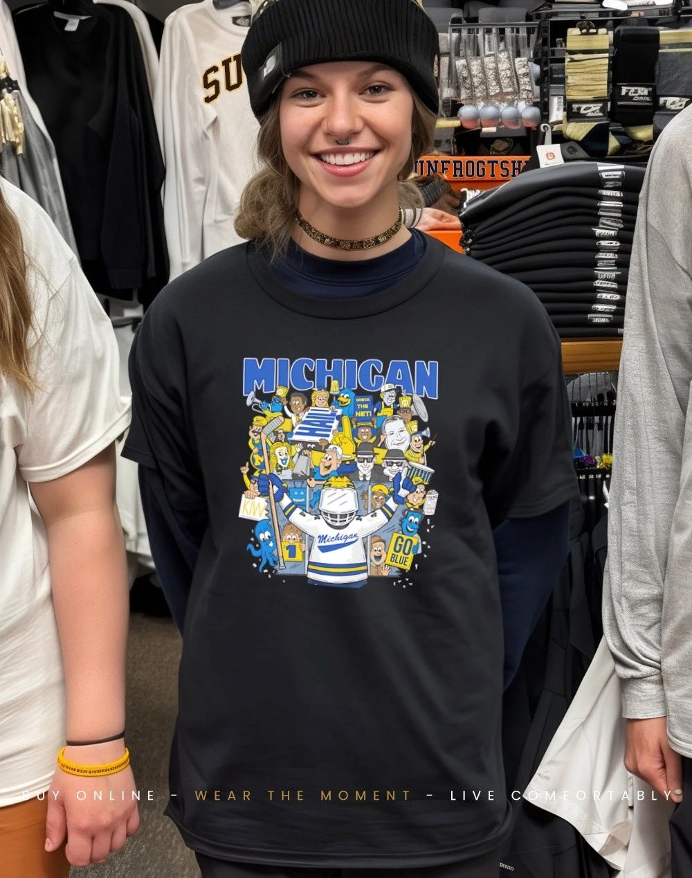 Michigan Wolverines check the net Hail Go Blue caricature 2026 shirt