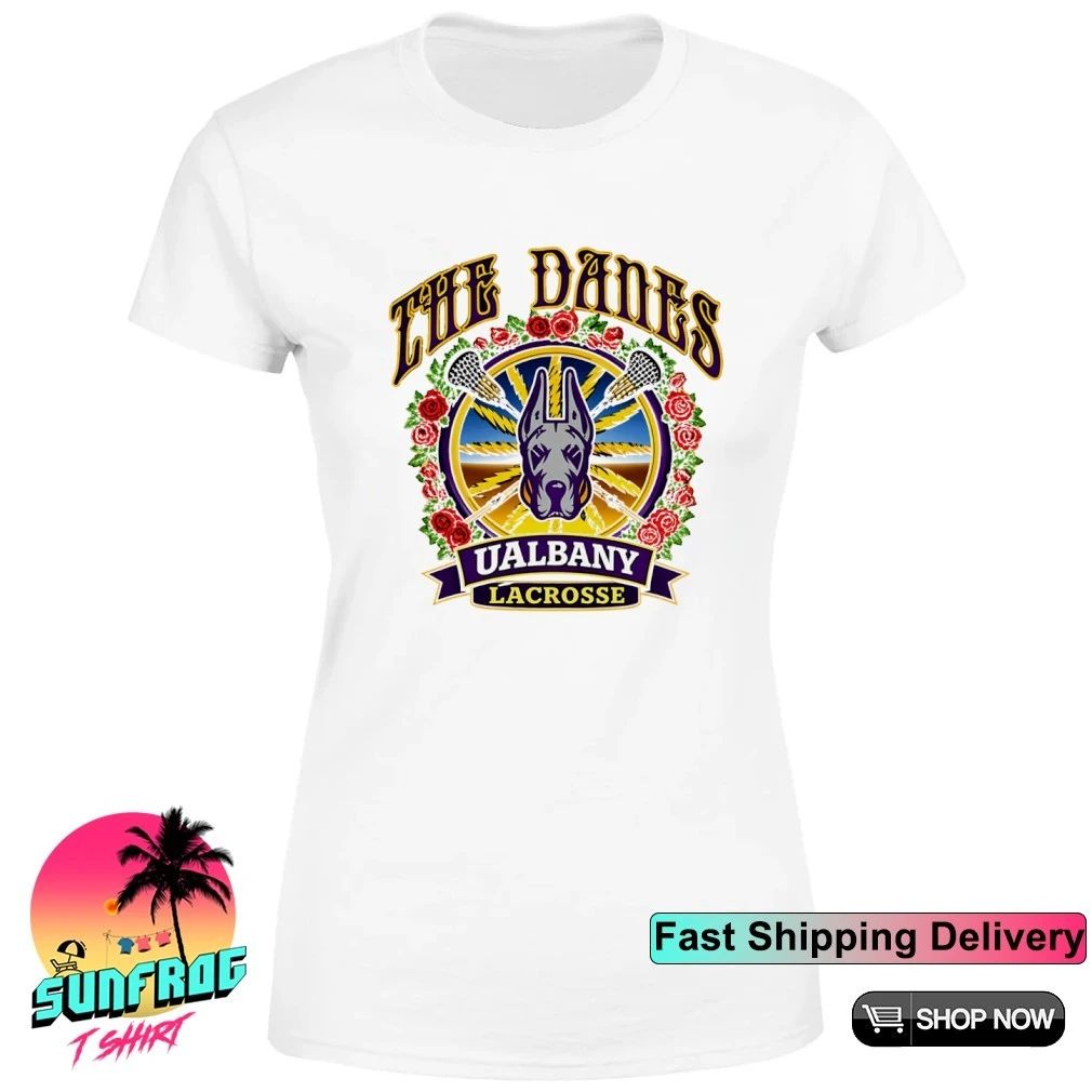 UAlbany Lacrosse Greatful Danes Commemorative logo shirt