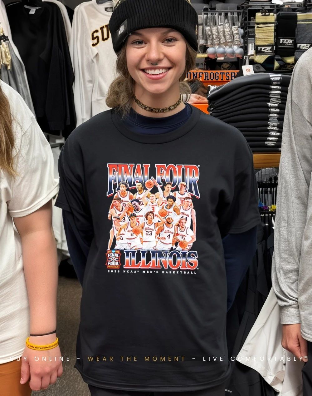 Illinois Men’s Basketball Final Four NCAA March Madness 2026 player collage shirt