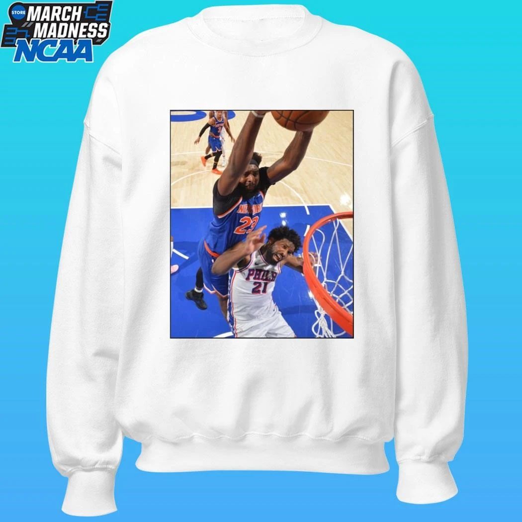 Mitchell Robinson Dunking On Joel Embiid Shirt