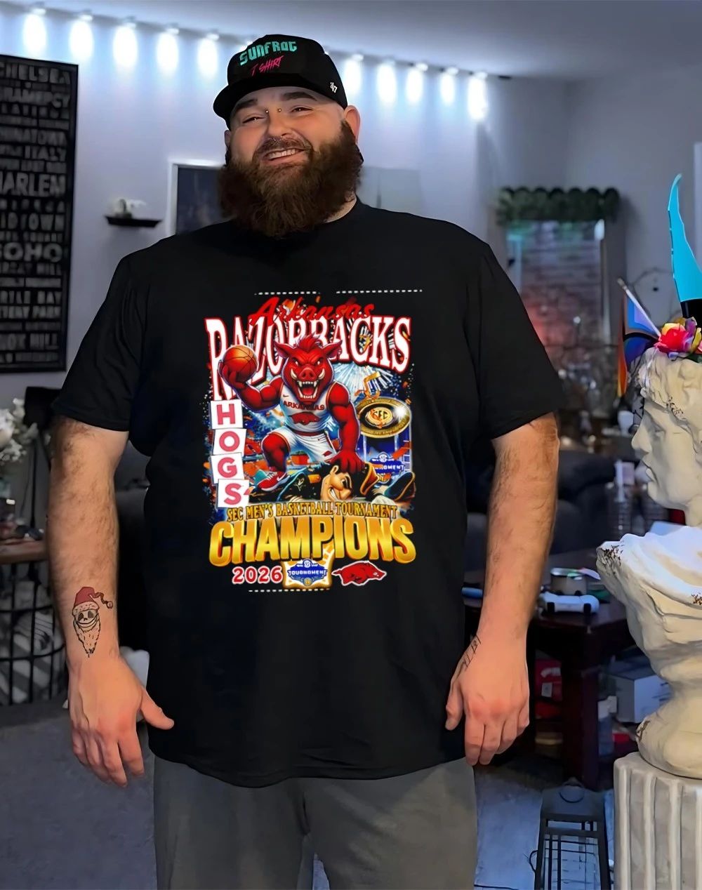 Arkansas Razorbacks 2026 SEC Men’s Basketball Tournament Champions mascot shirt