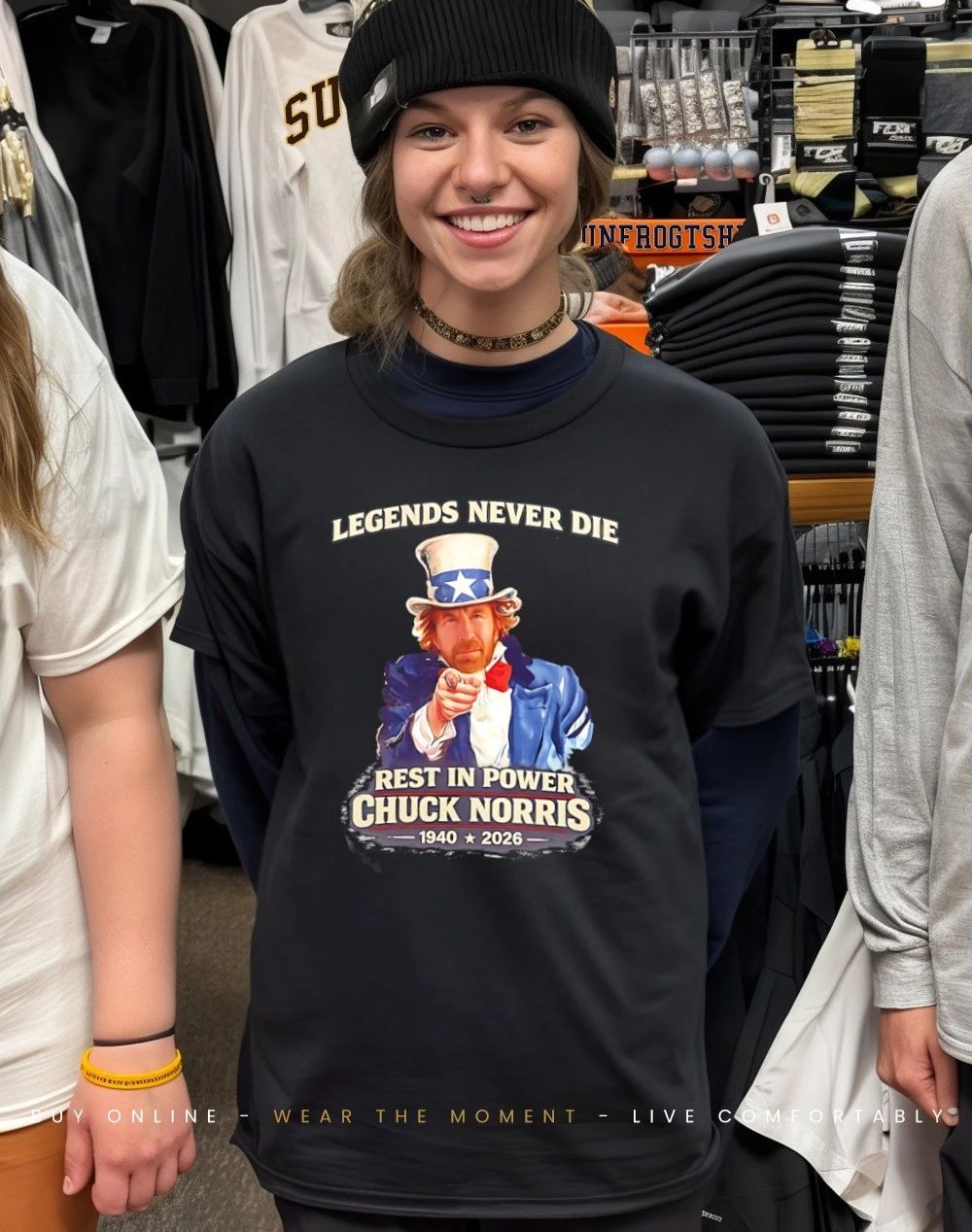 Legends Never Die Rest in Power Chuck Norris Tribute Shirt