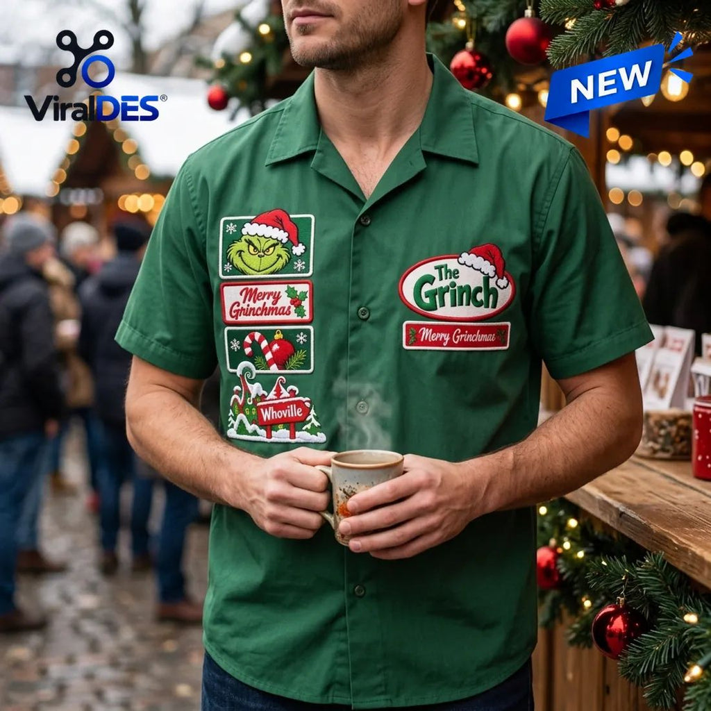 The Grinch Green Christmas Bowling Hawaiian Shirt
