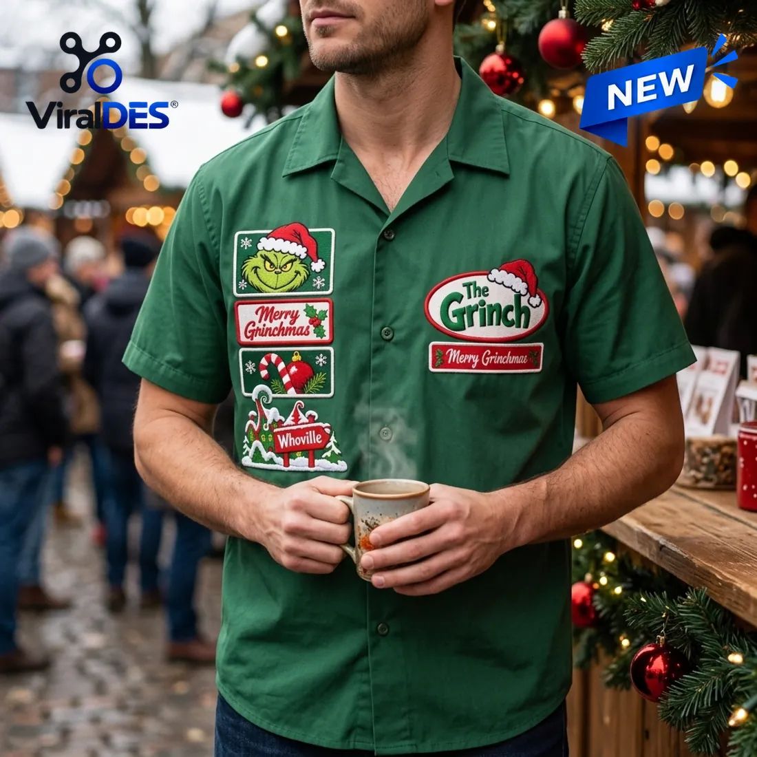 The Grinch Green Christmas Bowling Hawaiian Shirt