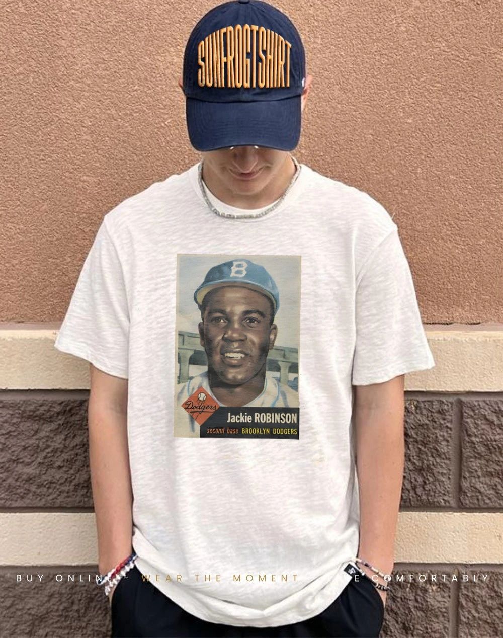 Jackie Robinson Dodgers 1953 Topps Baseball shirt