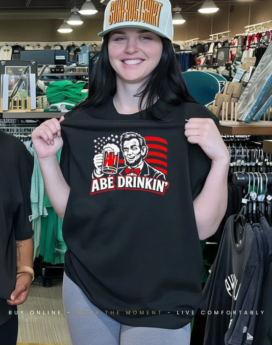 Abe Drinking Abraham Lincoln Patriotic Beer Graphic shirt