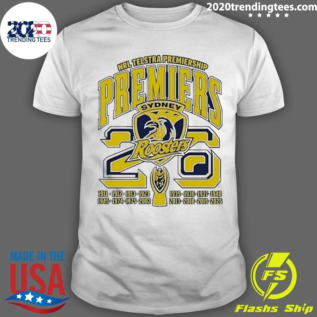 NRL Telstra Premiership Premiers Sydney Roosters 2026 Shirt