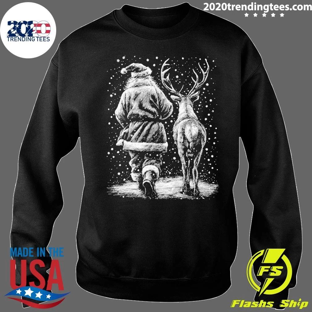 Santa Reindeer Christmas Vintage Sweater Shirt