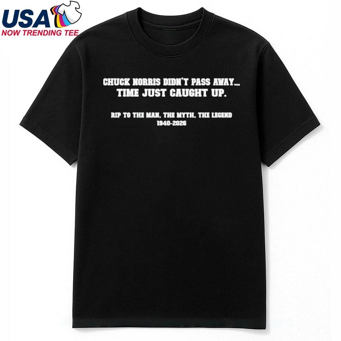 Chuck Norris Didn’t Pass Away Time Just Caught Up Rip To The Man, The Myth, The Legend 19402-206 Shirt