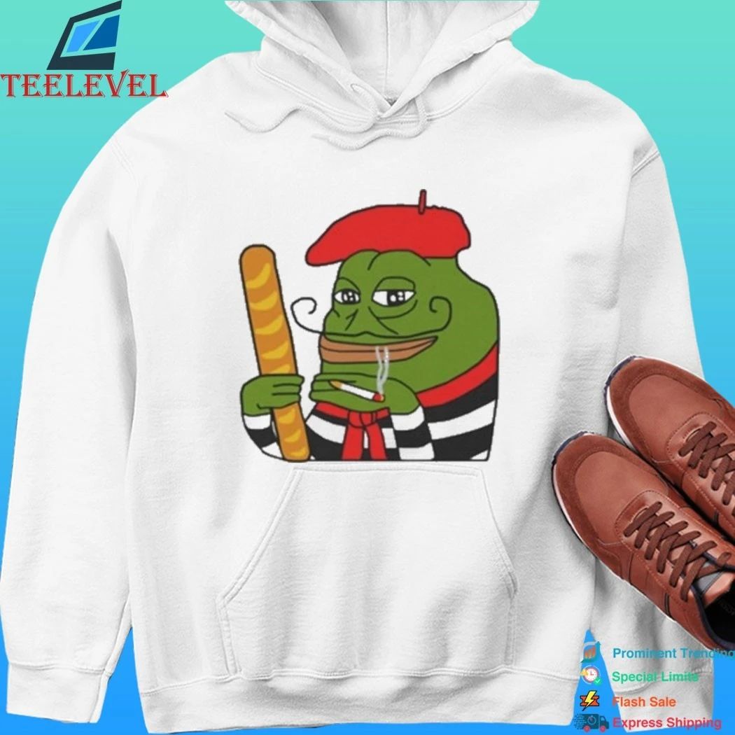 Smug French Pepe Baguette Kids Smoking Shirt