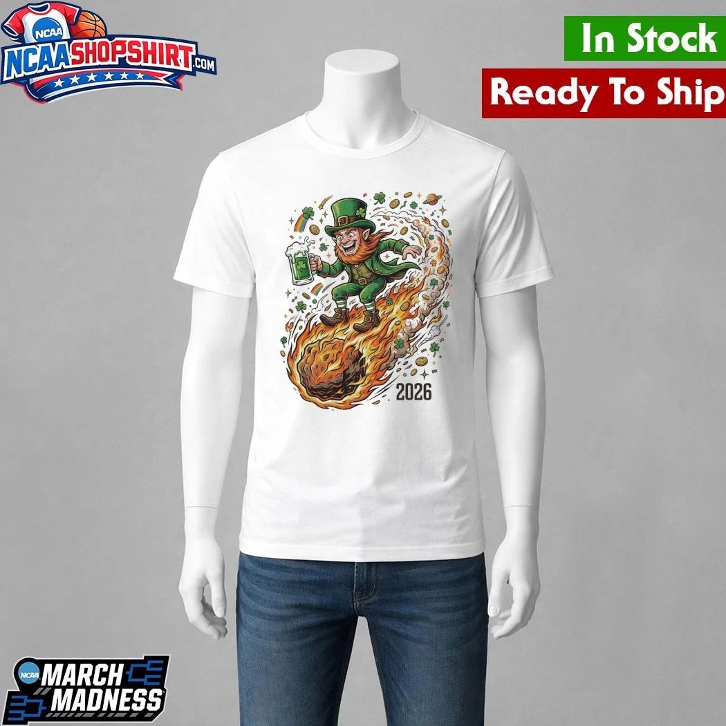 St. Patrick’s Day Fireball Meteor Retro Cosmic Graphic Shirt