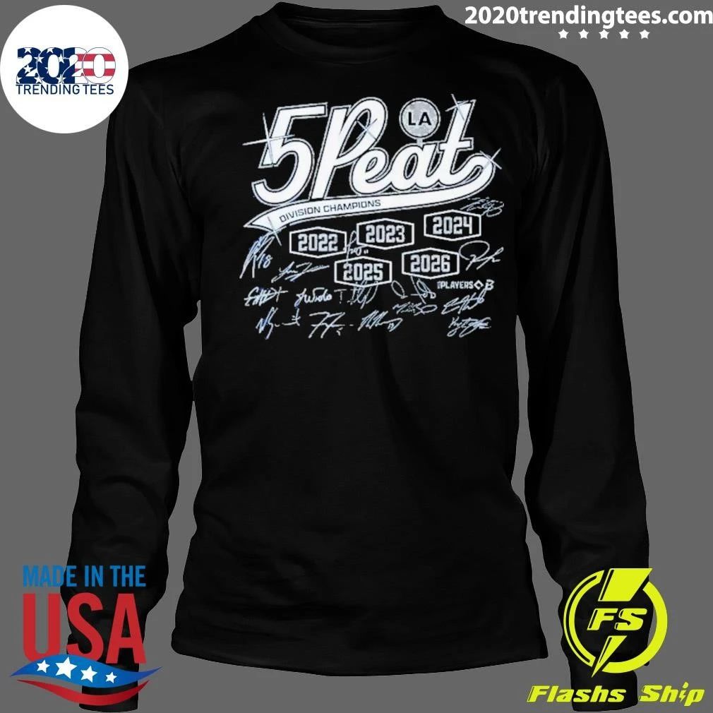Los Angeles Baseball Division 5 Peat Signature Shirt