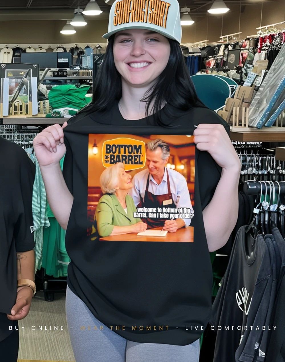 Gavin Newsom welcome to bottom of the barrel can I take your order shirt