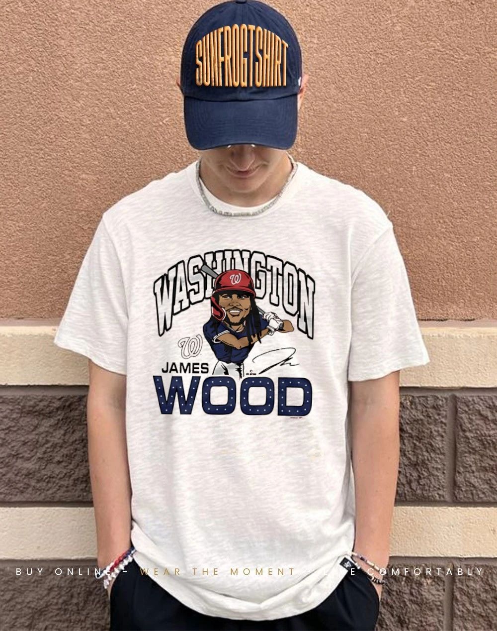 Washington Nationals James Wood signature caricature shirt