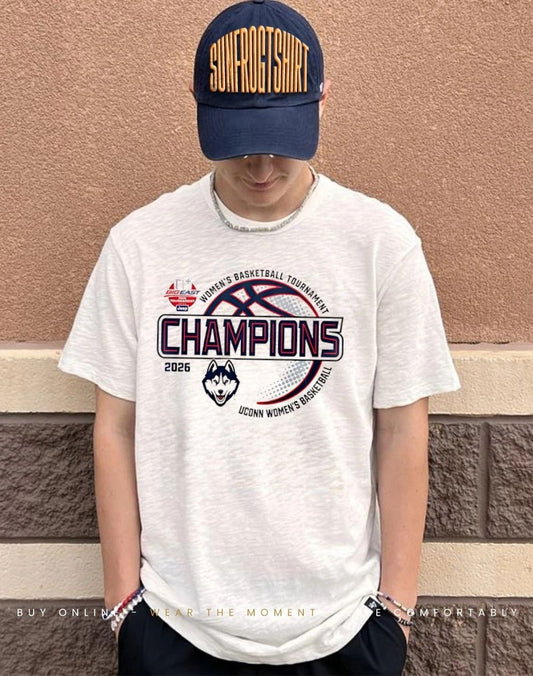 UConn Huskies 2026 BIg East Women’s Basketball Tournament Champions classic shirt