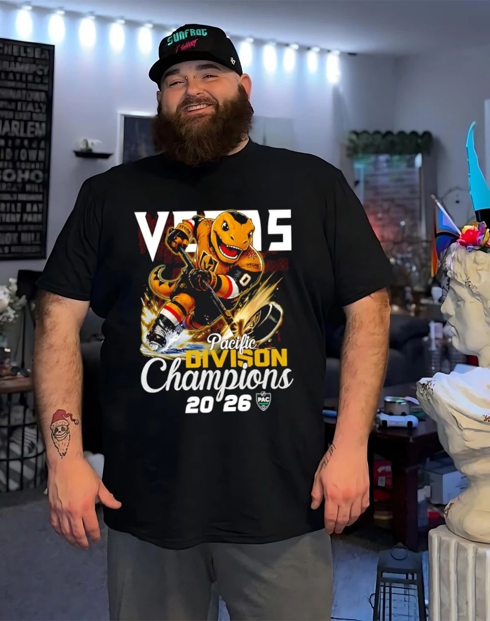 Vegas Golden Knights 2026 Pacific Division Champions mascot shirt