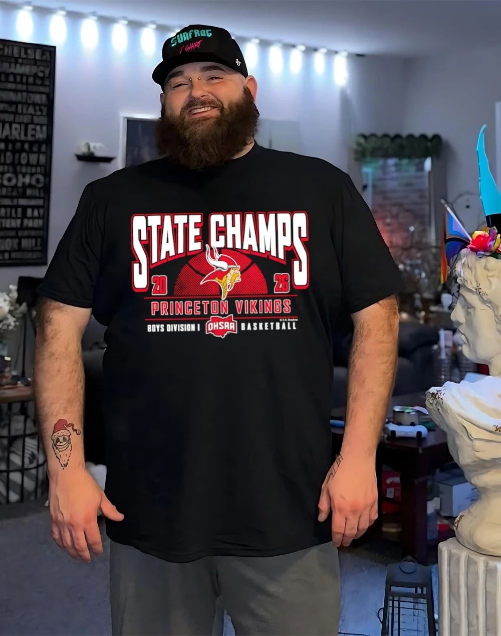 2026 OHSAA Boys Basketball D1 State Champions Princeton Vikings logo shirt