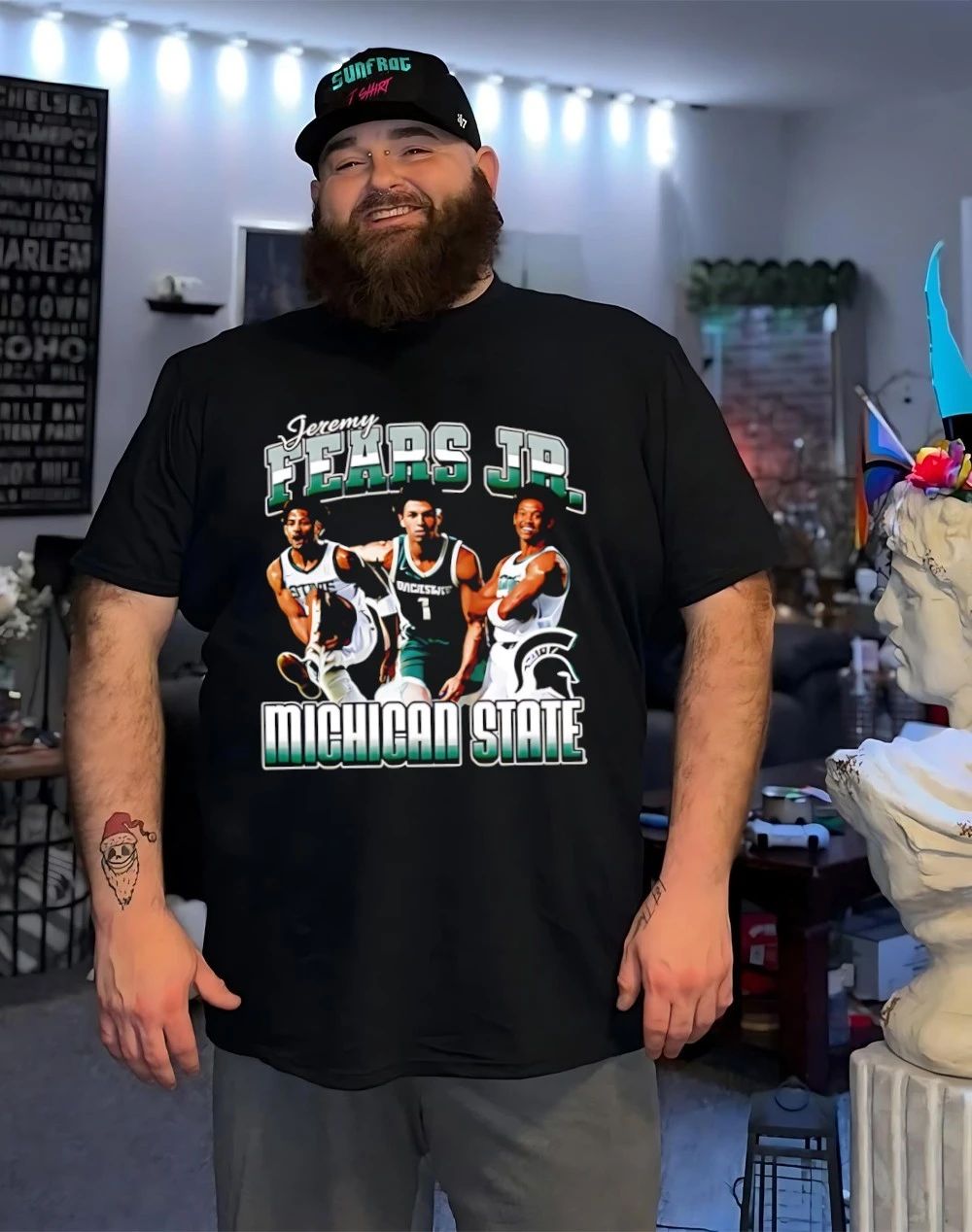 Jeremy Fears Jr Michigan State Spartans 90s graphic shirt