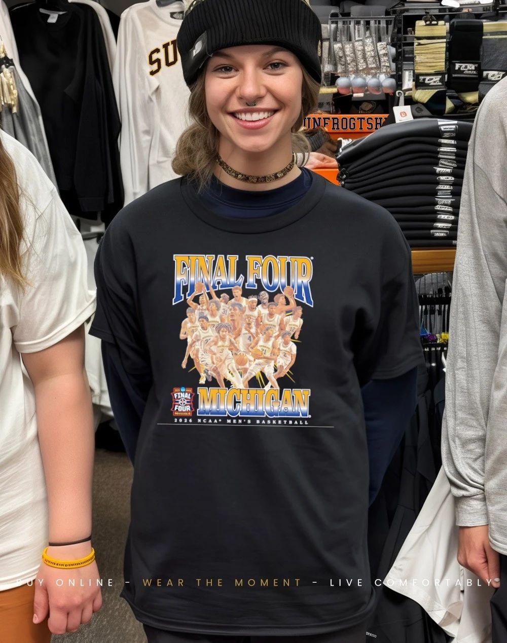 Michigan Men’s Basketball Final Four NCAA March Madness 2026 player collage shirt