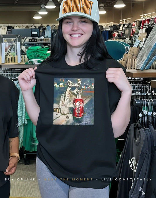 Raccoon Drinking Dr Pepper meme shirt