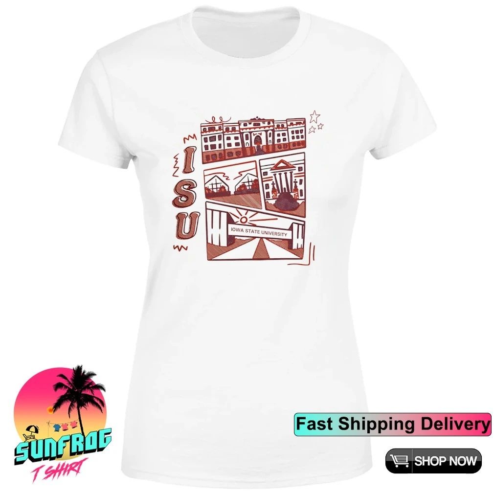 Iowa State Campus Landmarks comic paint shirt