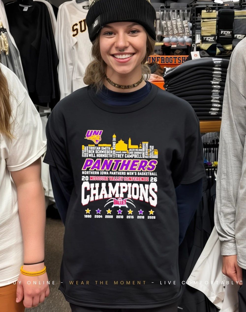 Northern Iowa Panthers MVC Champions 2026 city skyline shirt