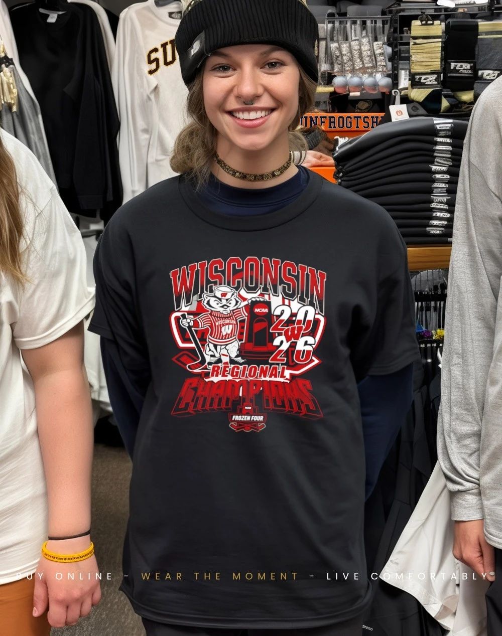 Wisconsin Badgers 2026 Ncaa Mens Hockey Regional Champions Mascot Trophy shirt