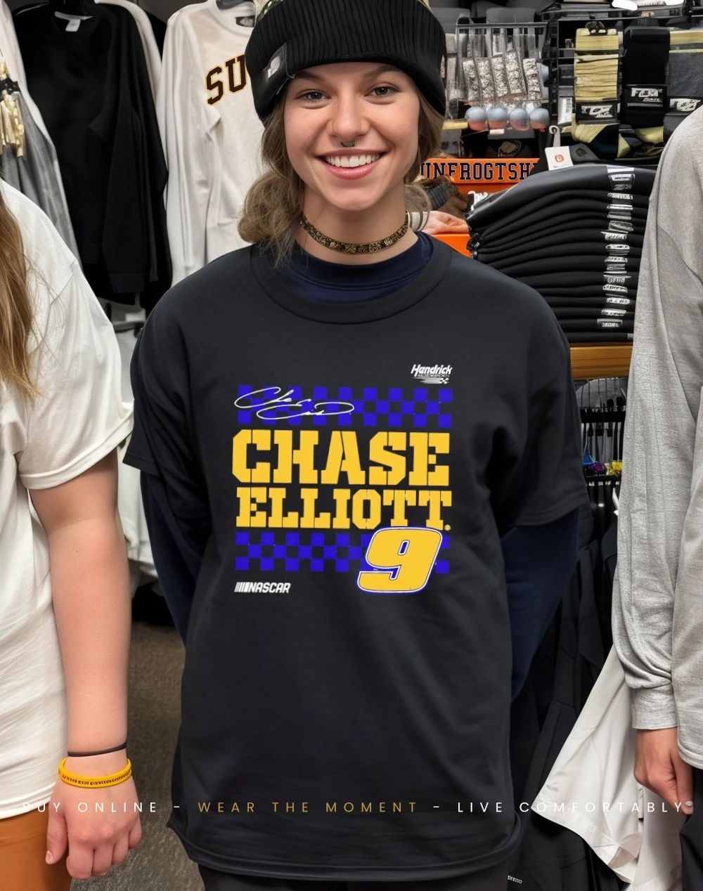 Chase Elliott 9 Nascar Vive La Fete autographed shirt
