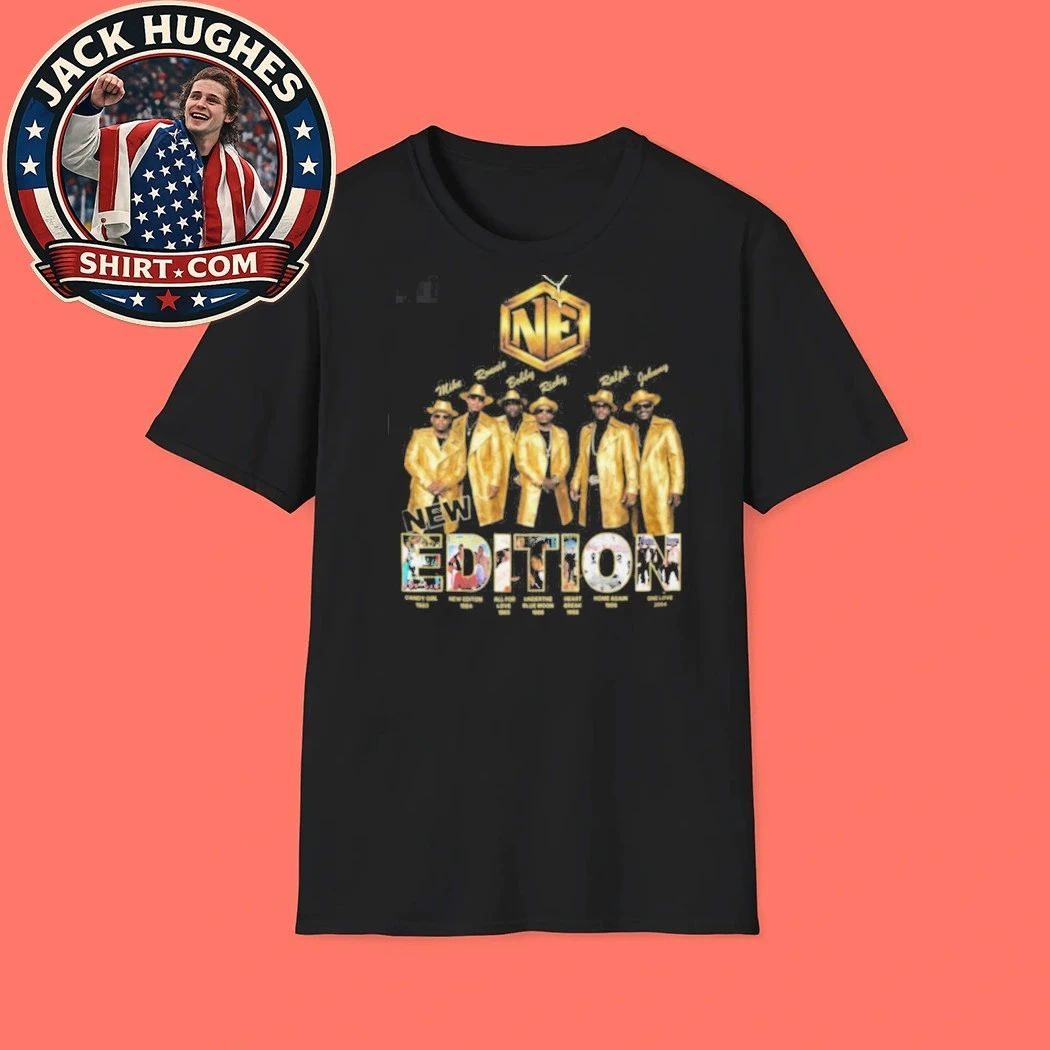 Original New Edition Legacy Gold Suits Group Photo R And B Fan Shirt