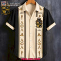 Alpha Phi Alpha Vintage Striped Cream & Black Premium Hawaiian Shirt