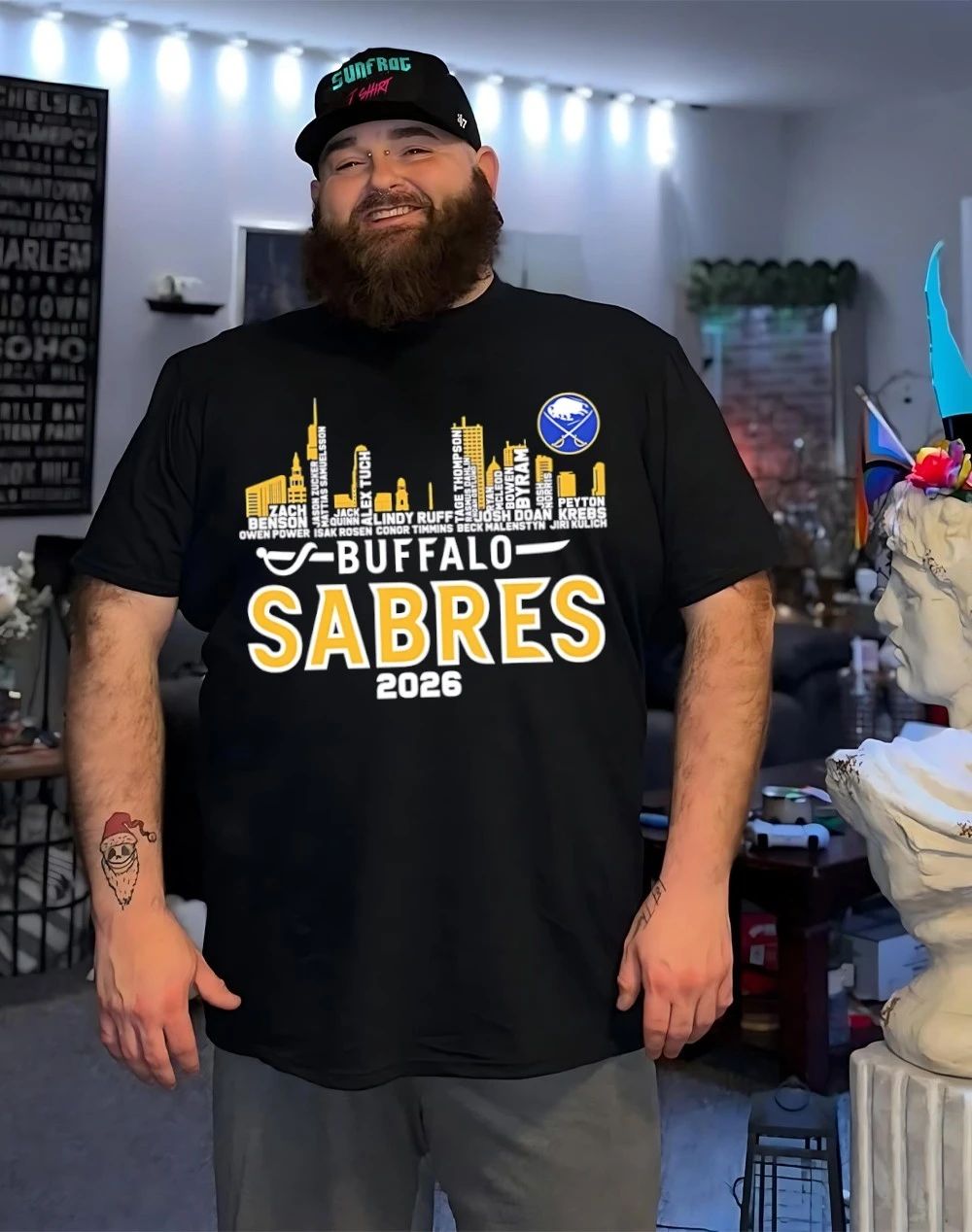 Buffalo Sabres 2026 players names city skyline shirt