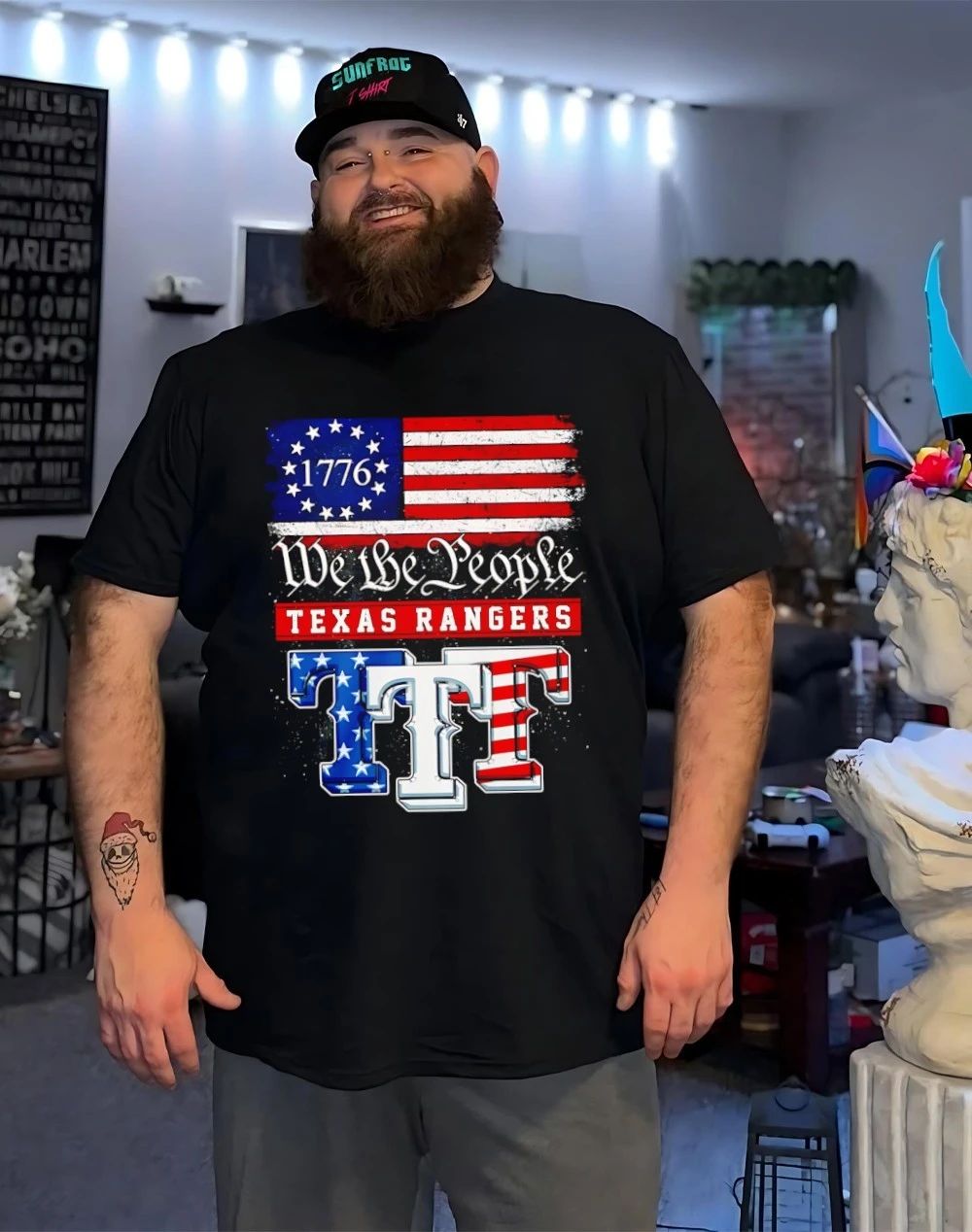 Texas Rangers 1776 We The People USA flag shirt